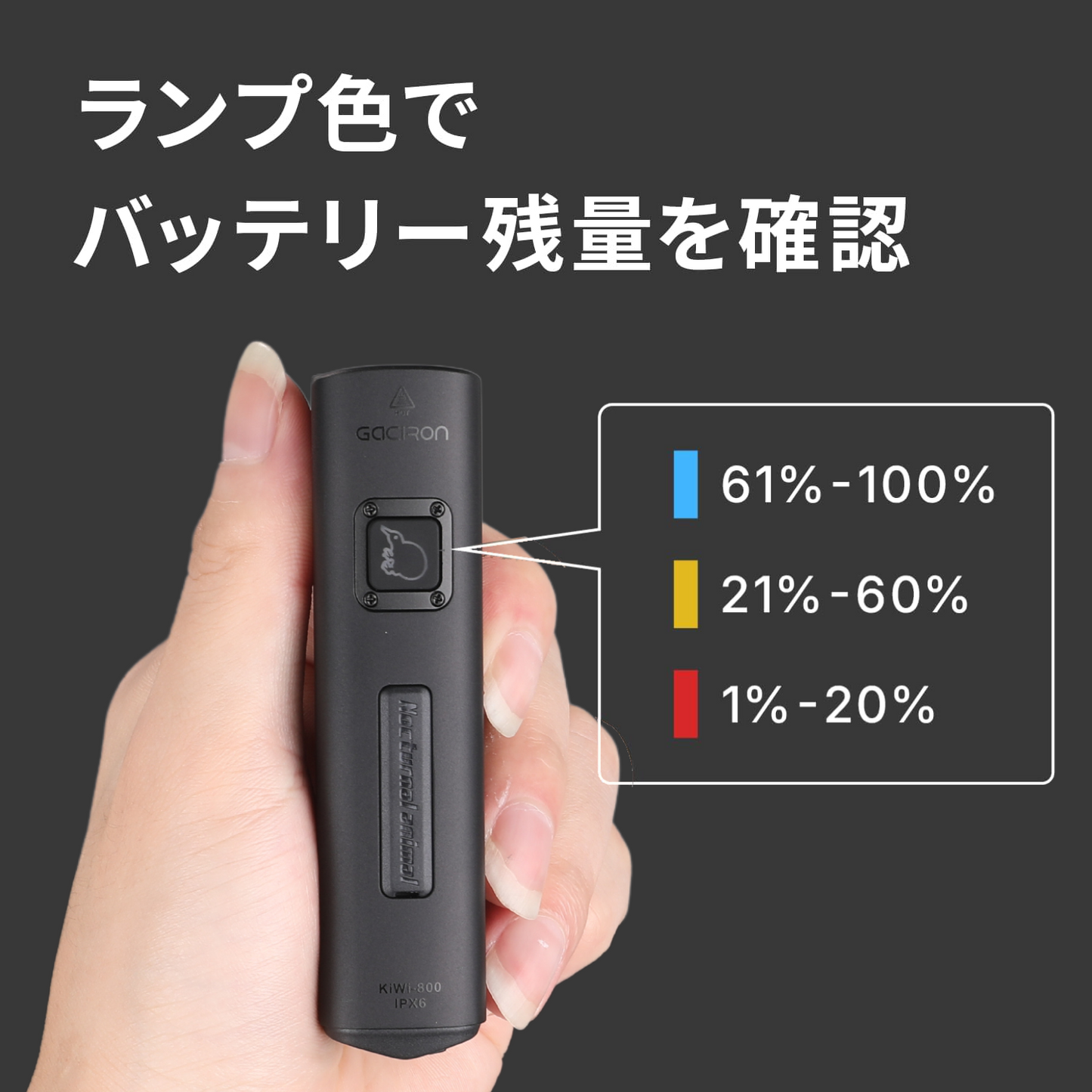 Gaciron(ガシロン)フロントライト KIWI-800
