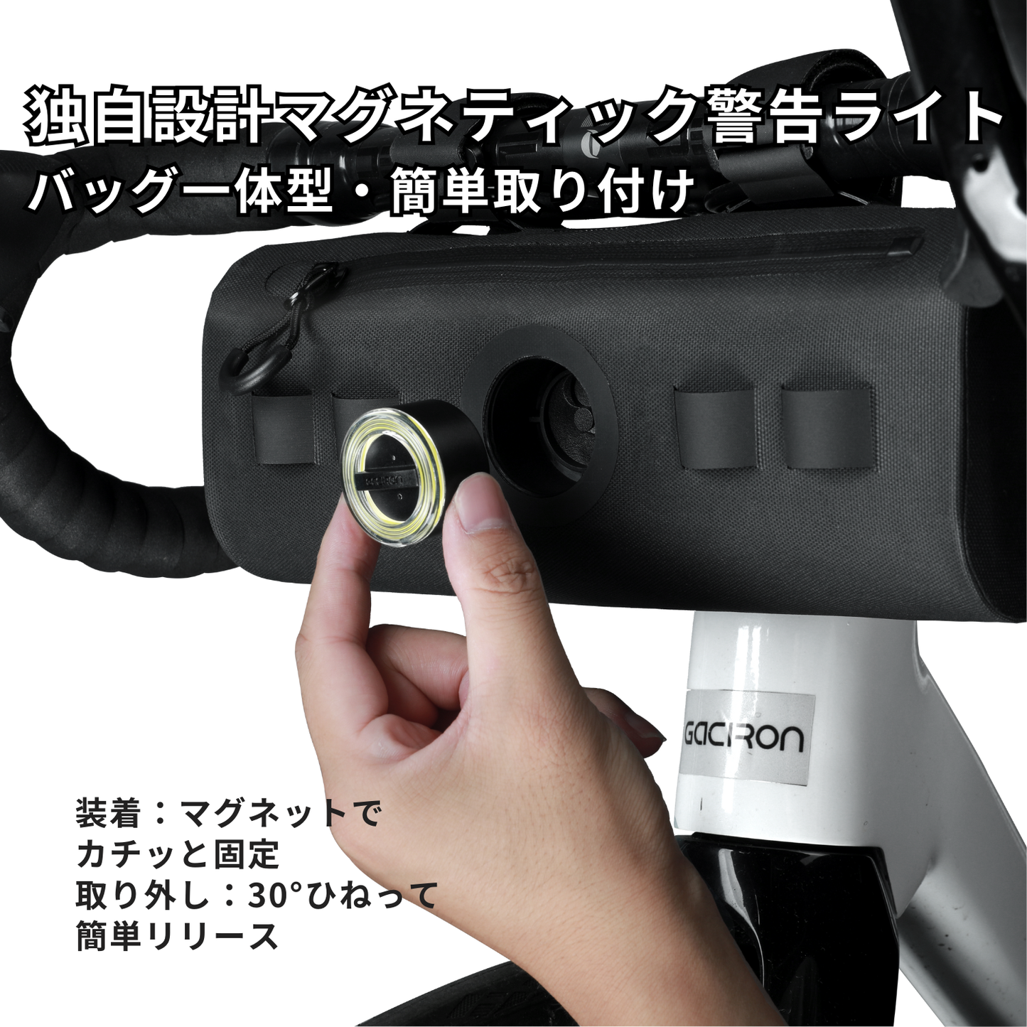 Gaciron (ガシロン) ライト一体型ハンドルバーバッグ　CAT HOUSE-200