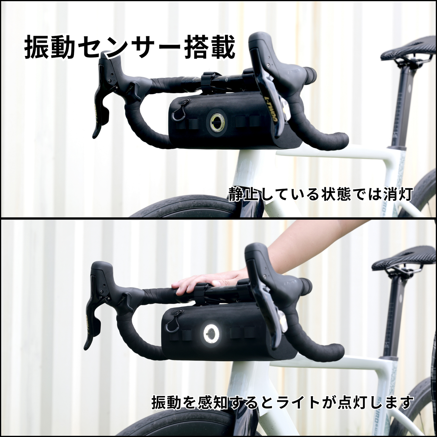 Gaciron (ガシロン) ライト一体型ハンドルバーバッグ　CAT HOUSE-200