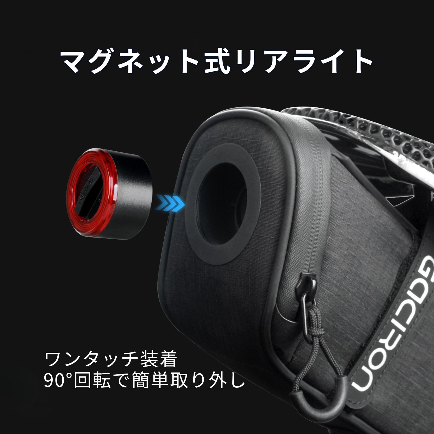 Gaciron (ガシロン) ライト付サドルバッグ BIRD NEST-300