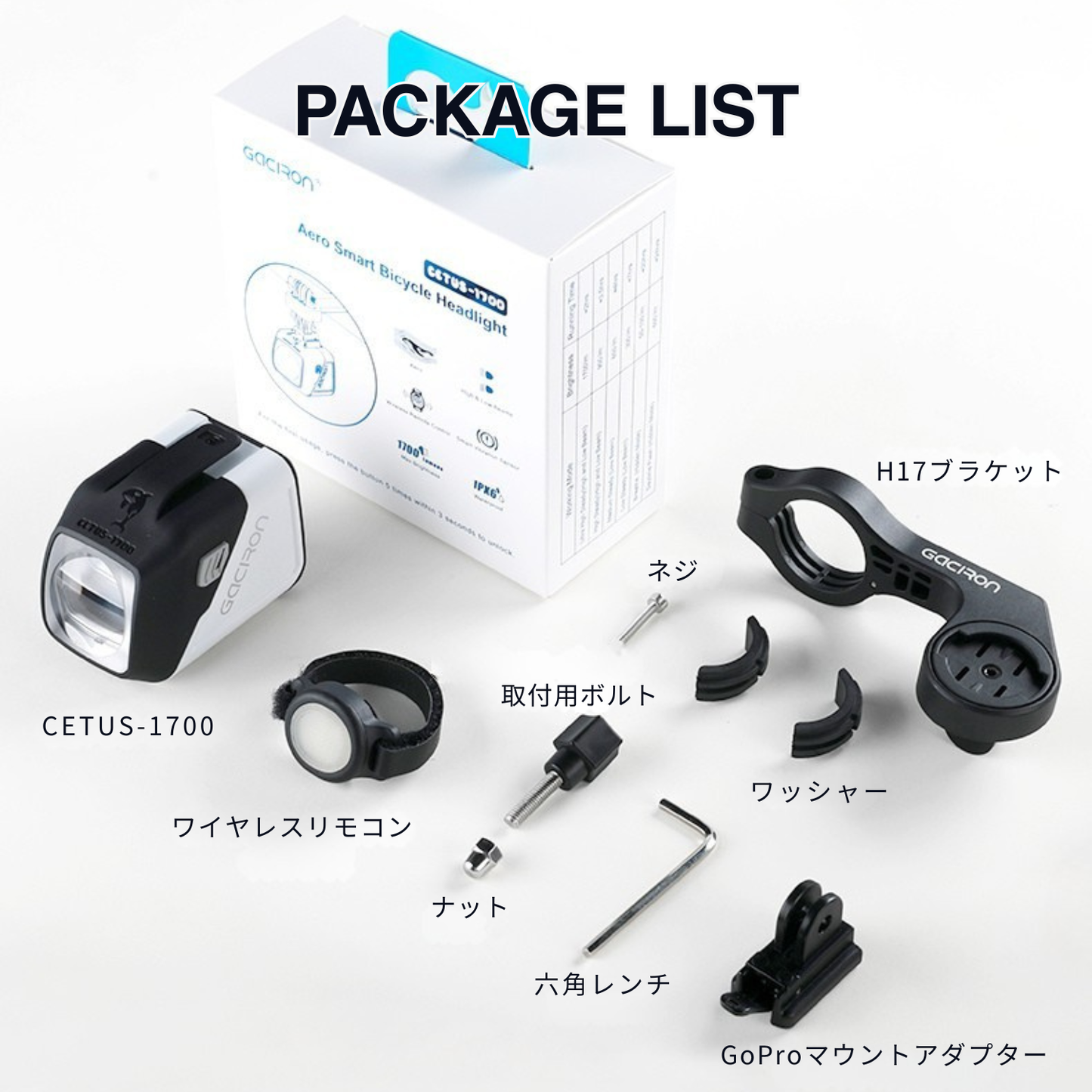 Gaciron（ガシロン）フロントライト CETUS-1700