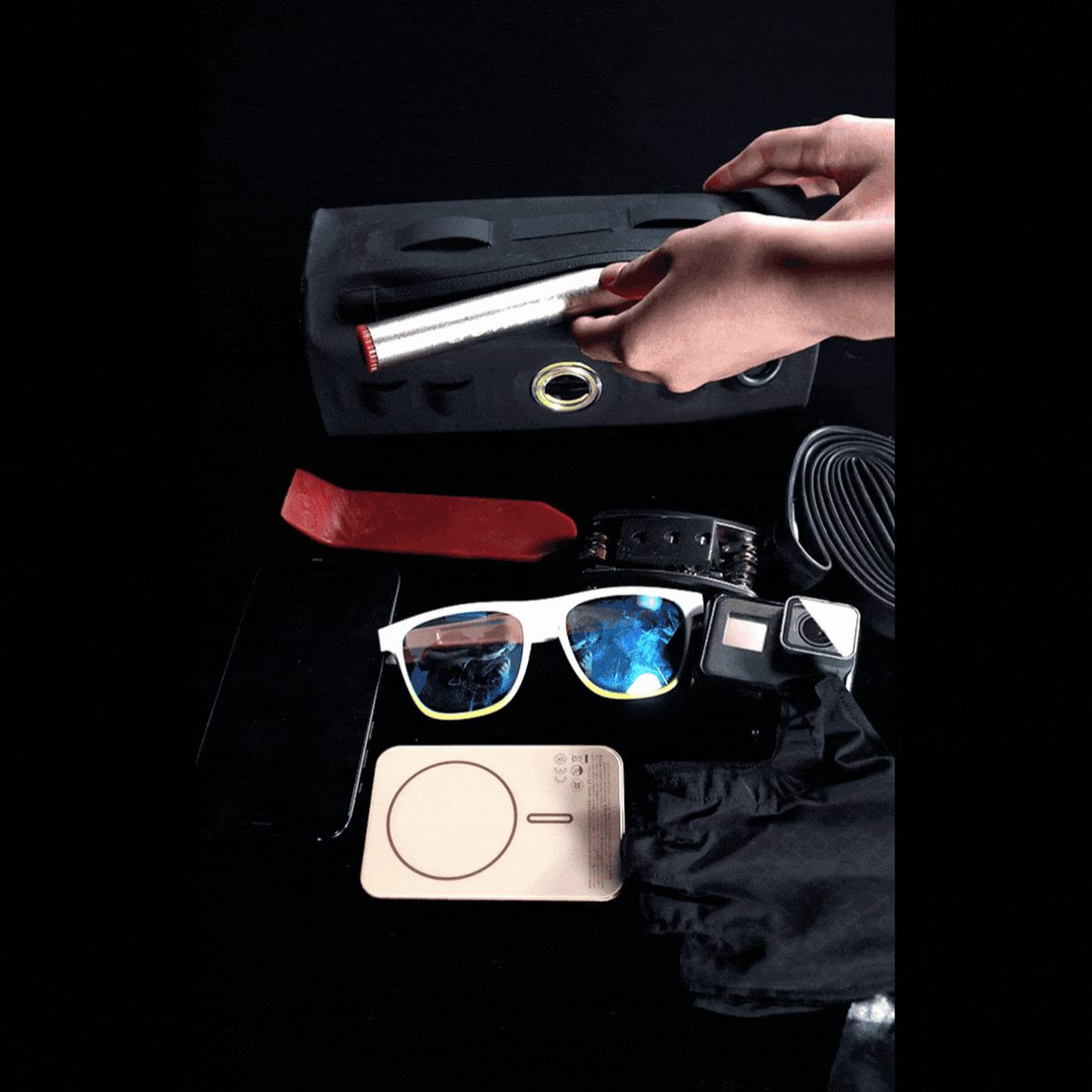 Gaciron (ガシロン) ライト一体型ハンドルバーバッグ　CAT HOUSE-200